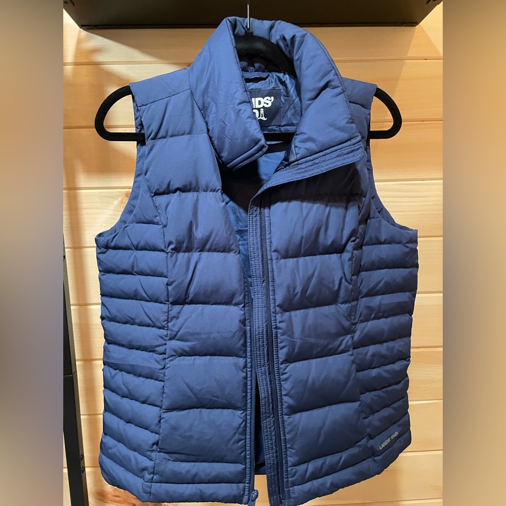 Lands End Blue Puffer Vest